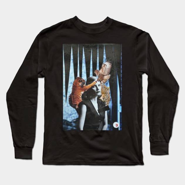 Collage Tarot - 9 of Swords Long Sleeve T-Shirt by The Point